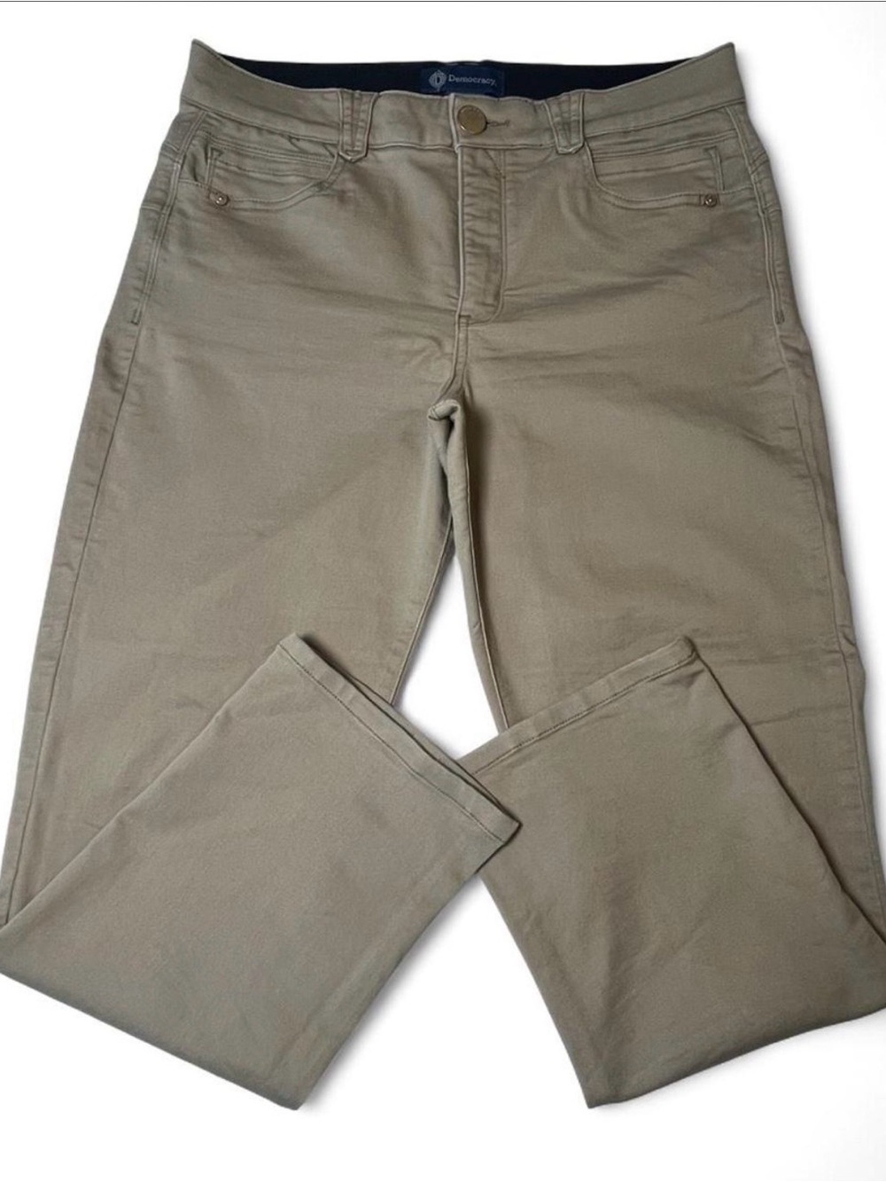 Democracy Beige Button-Front Pants